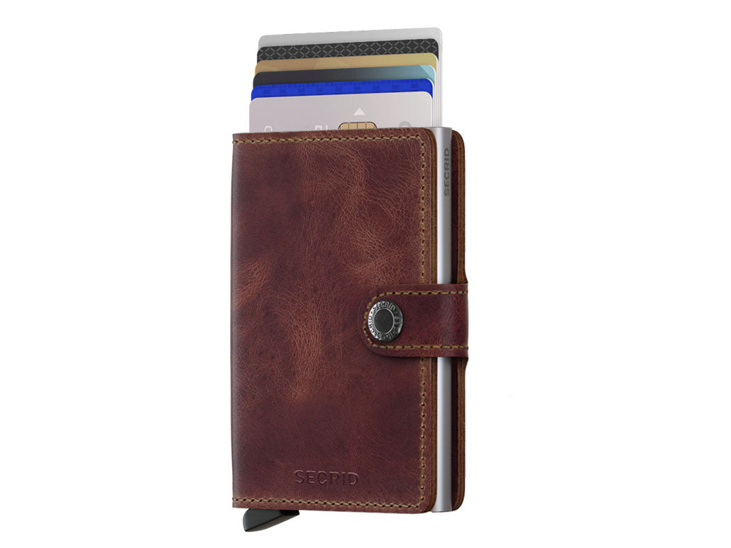 Secrid Miniwallet Vintage Brown – elegantni smeđi novčanik s prirodnom patinom i RFID zaštitom