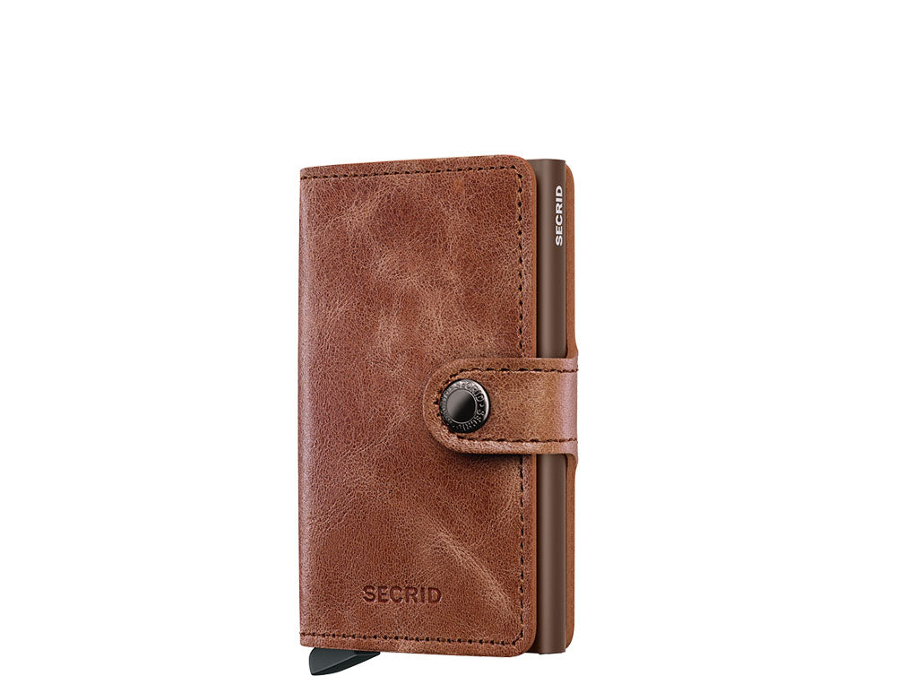Secrid Miniwallet Vintage Cognac brown – crni kožni novčanik s klasičnim izgledom i RFID zaštitom