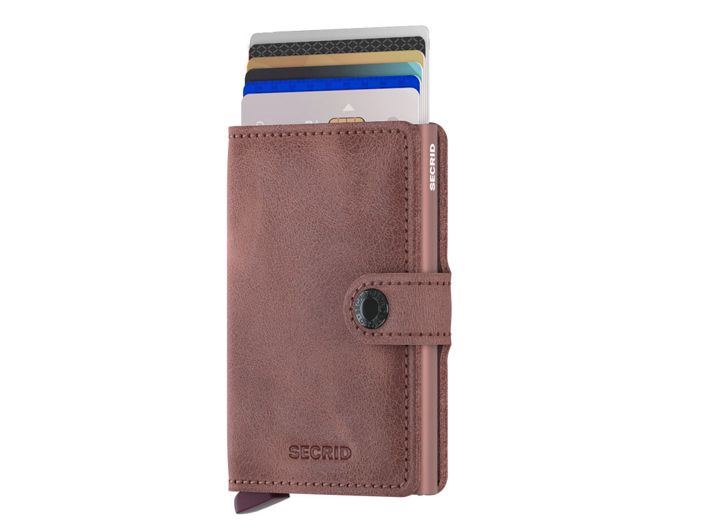 Secrid Miniwallet Vintage Mauve – suptilna sivo-ljubičasta boja s karakterističnim starinskim dojmom