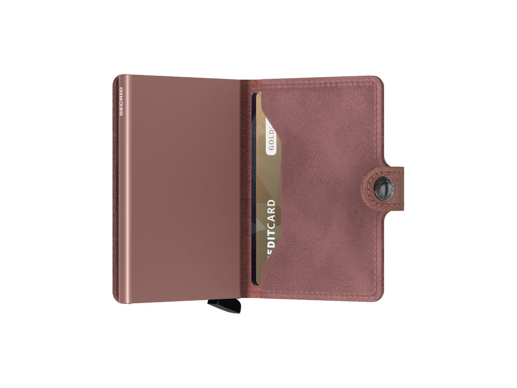 Secrid Miniwallet Vintage Mauve – suptilna sivo-ljubičasta boja s karakterističnim starinskim dojmom