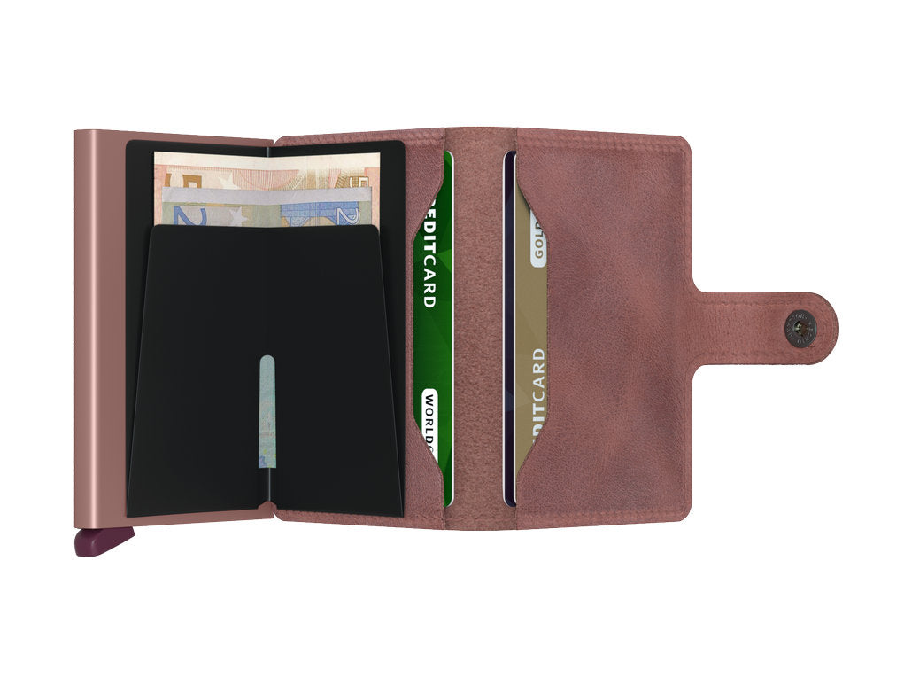 Secrid Miniwallet Vintage Mauve – suptilna sivo-ljubičasta boja s karakterističnim starinskim dojmom